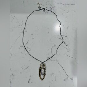 NWT Lucky Brand Two Tone Petal Pendant Necklace